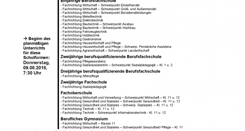 Einschulungstermine